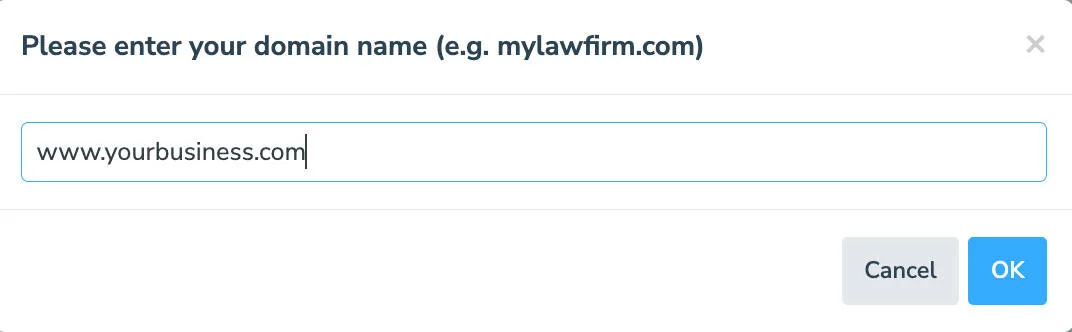Enter the domain you wish Apptoto to send email from on your behalf for DKIM verification.