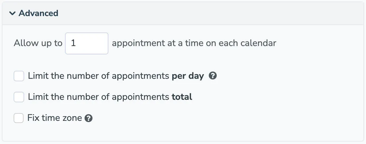 Set when your team is available to take appointments using advanced availability settings in Apptoto