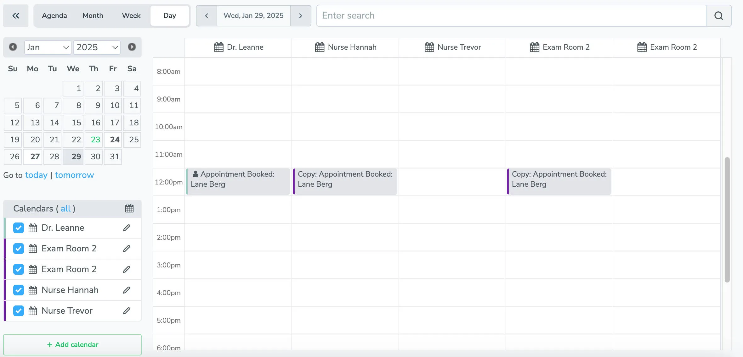 Apptoto books a copy of the appointment on each resource calendar required