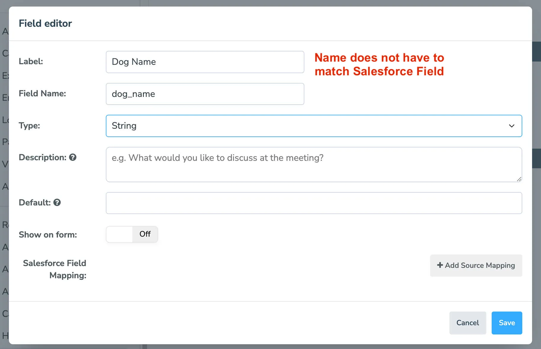 Apptoto custom field editor