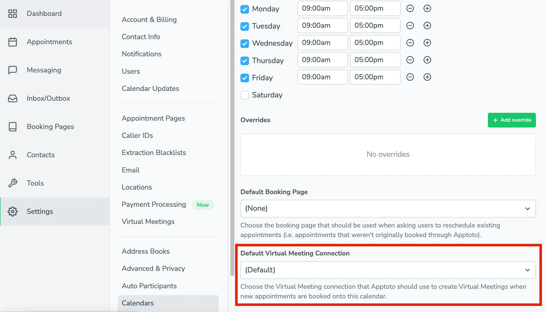 Set which Microsoft Teams account you want Apptoto to automatically create new meetings under.