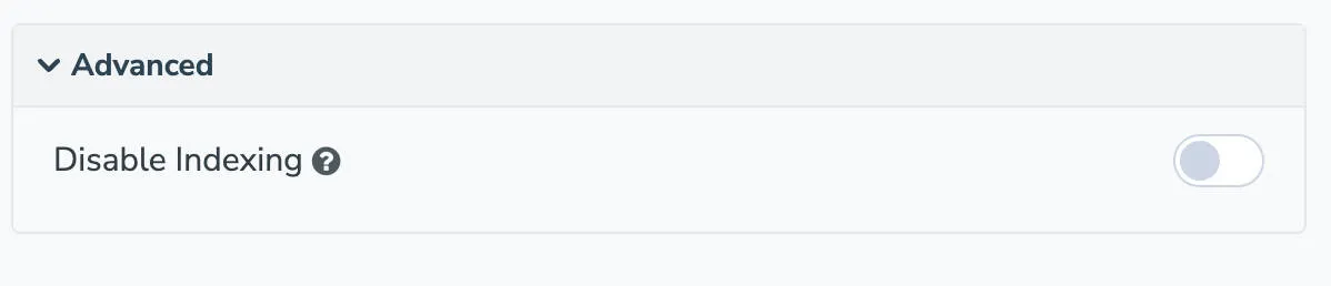 Disable indexing using general booking page settings in Apptoto portal.