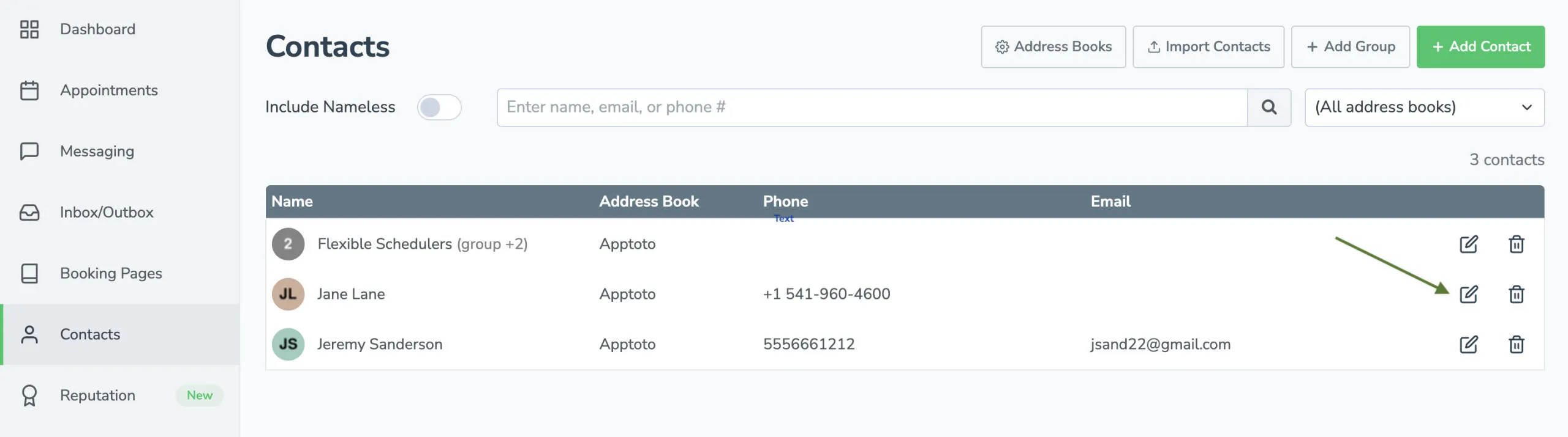 Add a secure PIN to individual clients or patients via the Contact tab.