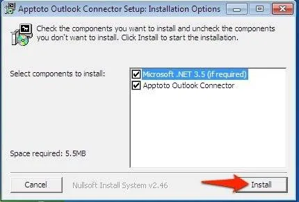 Install Apptoto/Outlook Connector