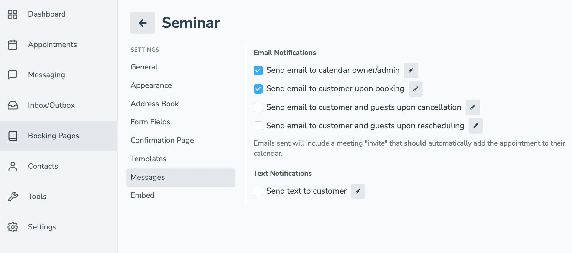 signup page message customization