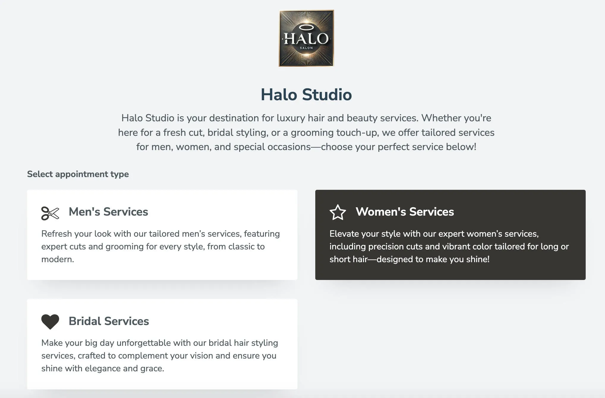Preview your multi-appointment-type booking page