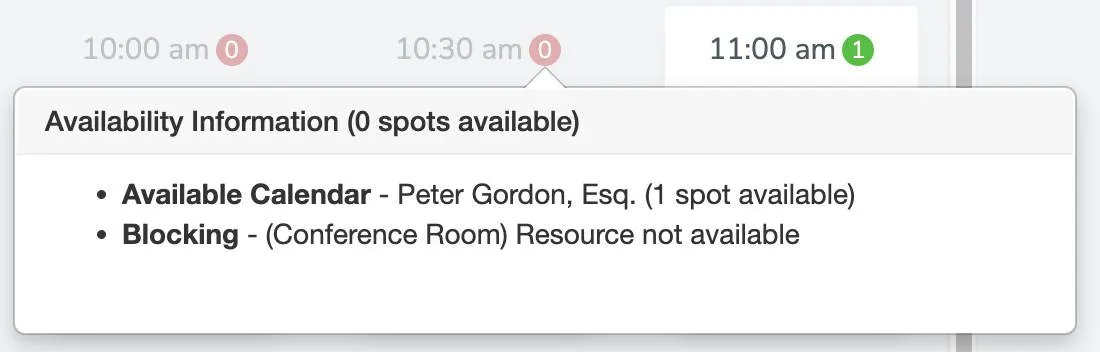 Resource not available troubleshooting tooltip.