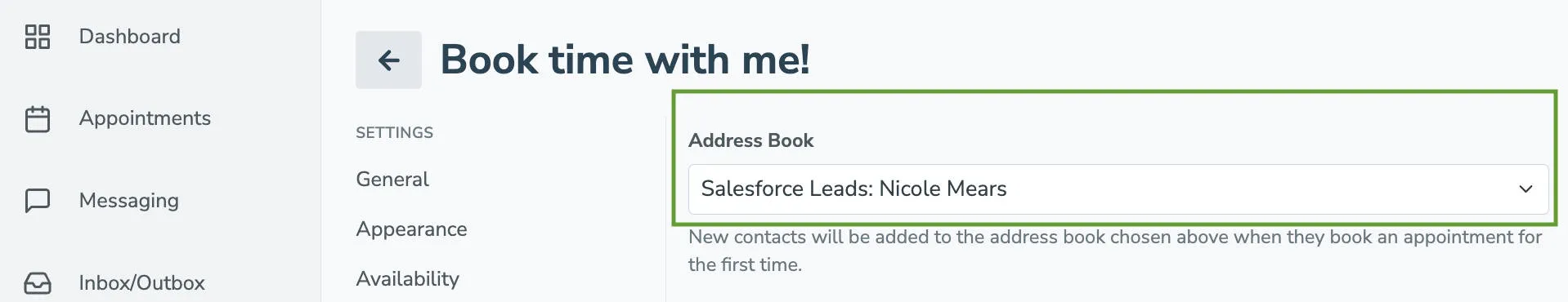 Add your Salesforce Leads Address Book to Apptoto