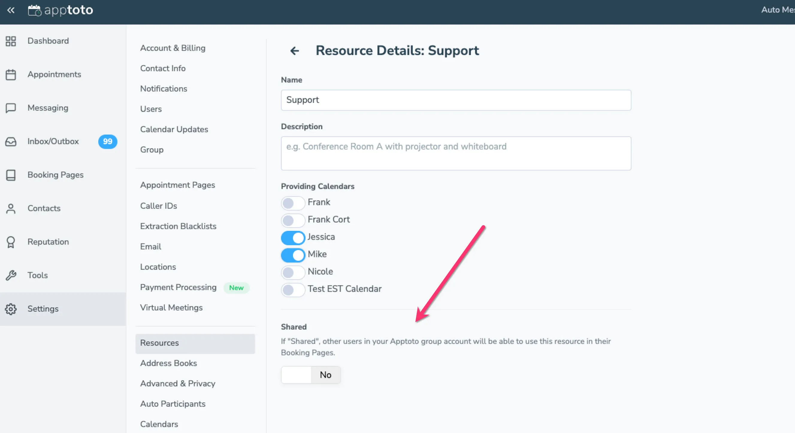 Share resources across multiple users in your group account.