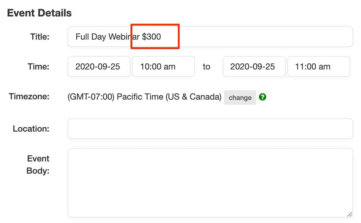 Use payment required in event title for Sign Up Pages with multiple event types